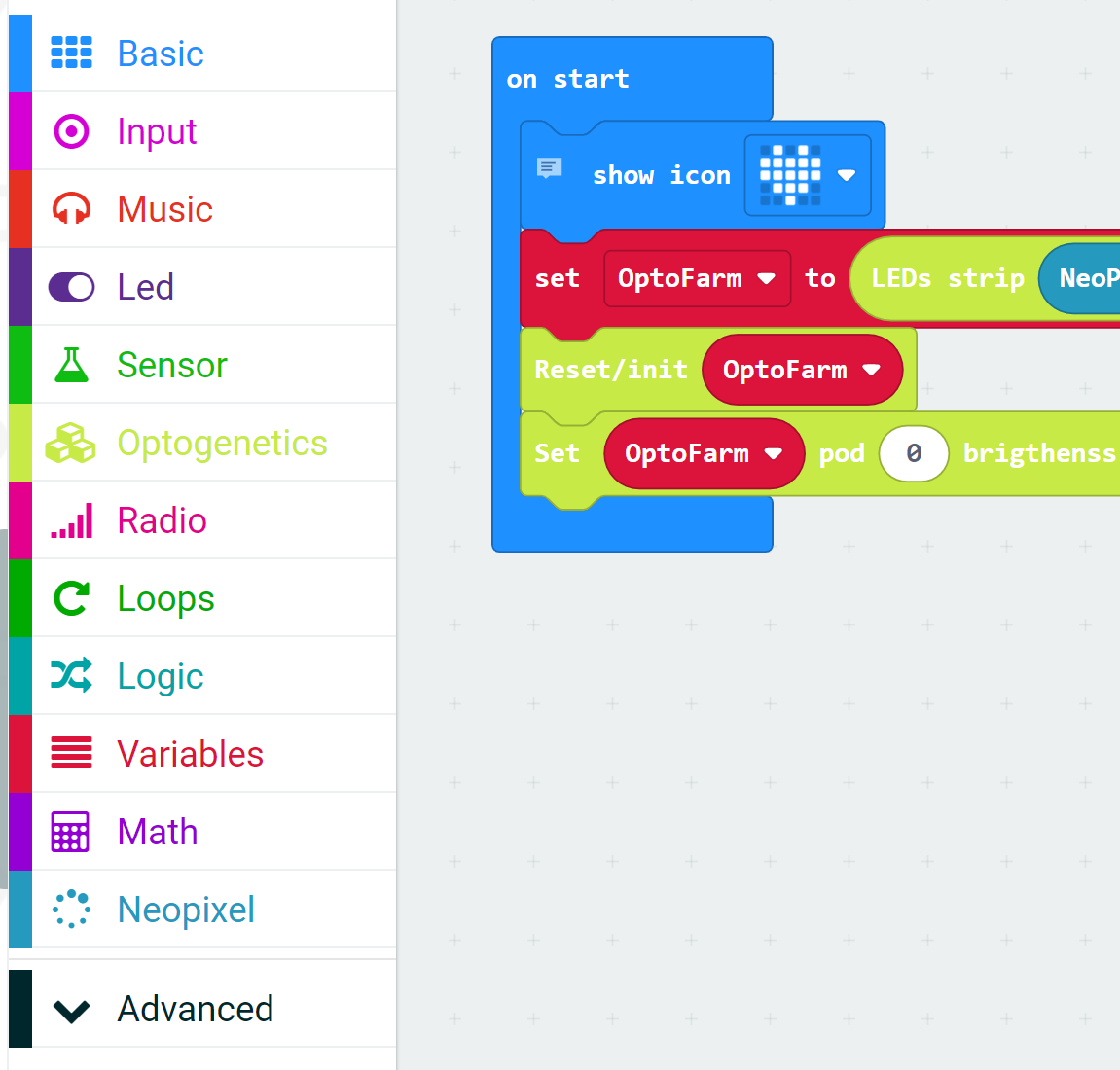 Microsoft MakeCode interface