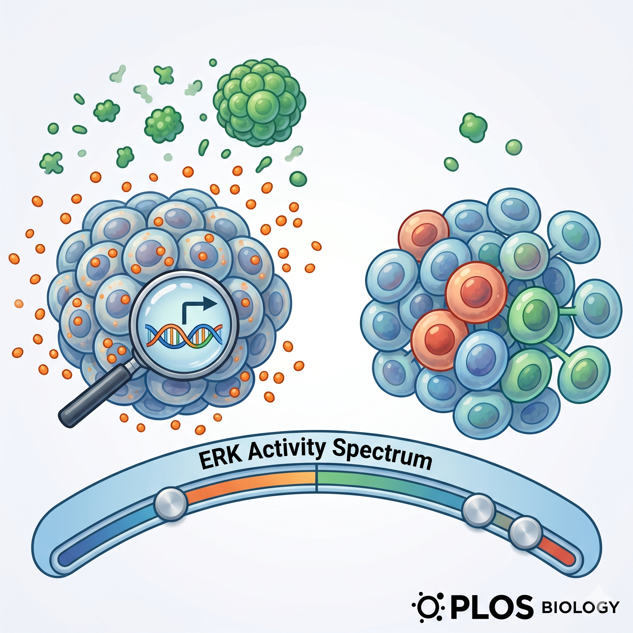 Illustration associated with the 2026 PLoS Biology paper on ERK activity during lineage specification