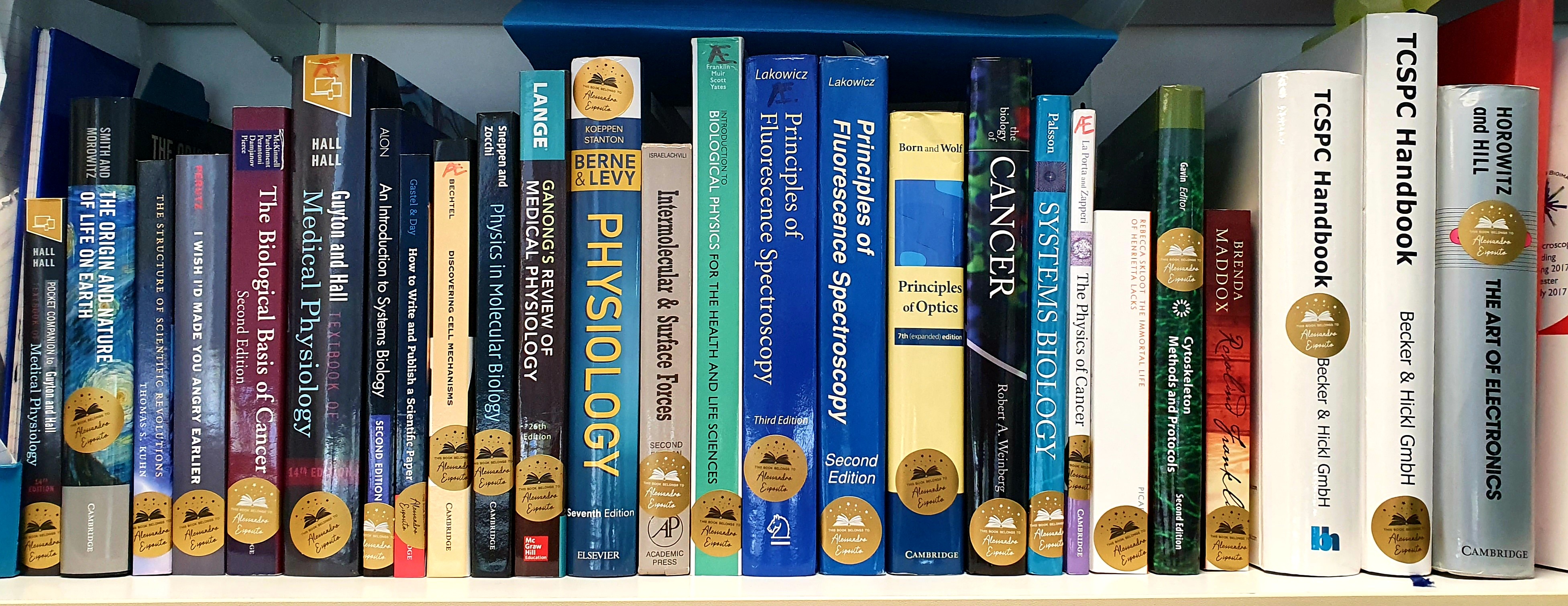 Mini library books in the lab